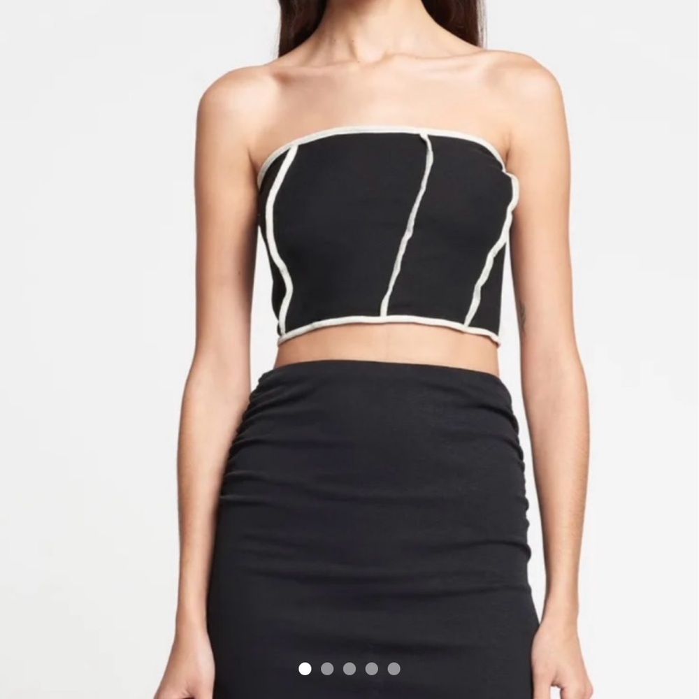 Nanushka NWT Black and White Crop Top